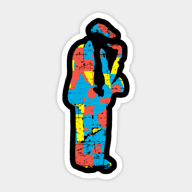 Modern Abstract Sax Player Sticker by jazzworldquest